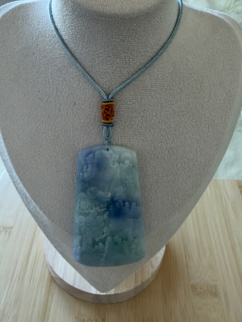 Certified Grade A Burma Jade Landscape Feng Shui Pendant